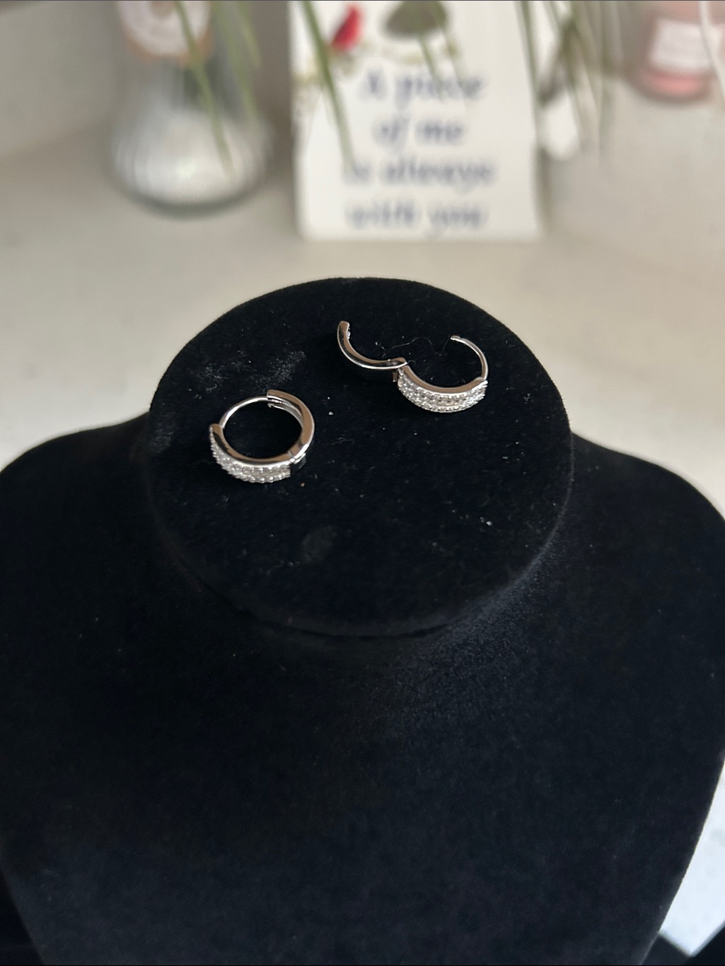 Moissanite Sterling Silver Pave Huggie Hoop Earrings Size 1 15 Mm 05 Ct